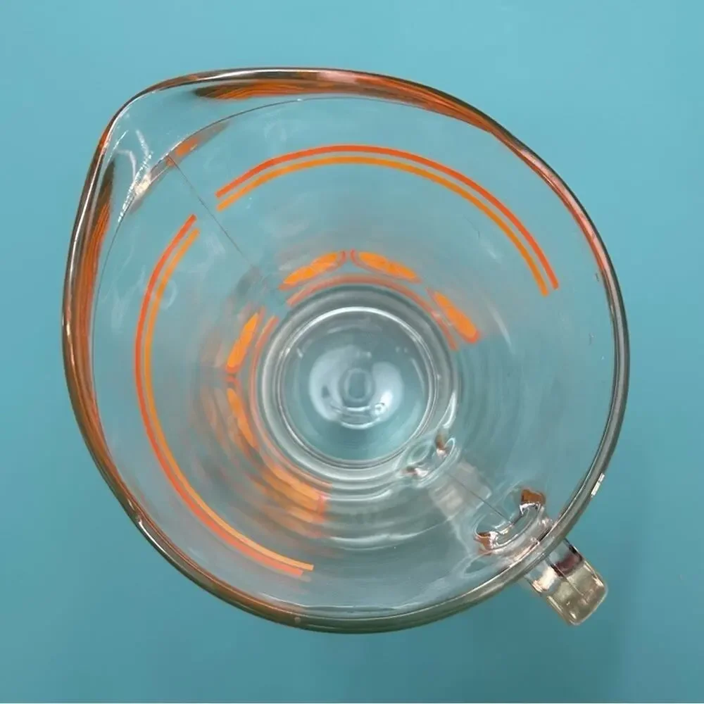 Vintage Clear Glass Pitcher with Orange Slice Design